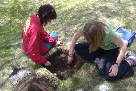 Excavating at the Warden's Residence.
